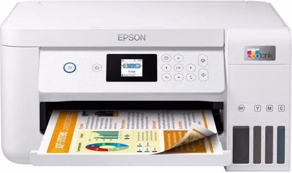 Stampante Inkjet Multifunzione Epson EcoTank ET-2856 con Wi-Fi e USB, Bianco
