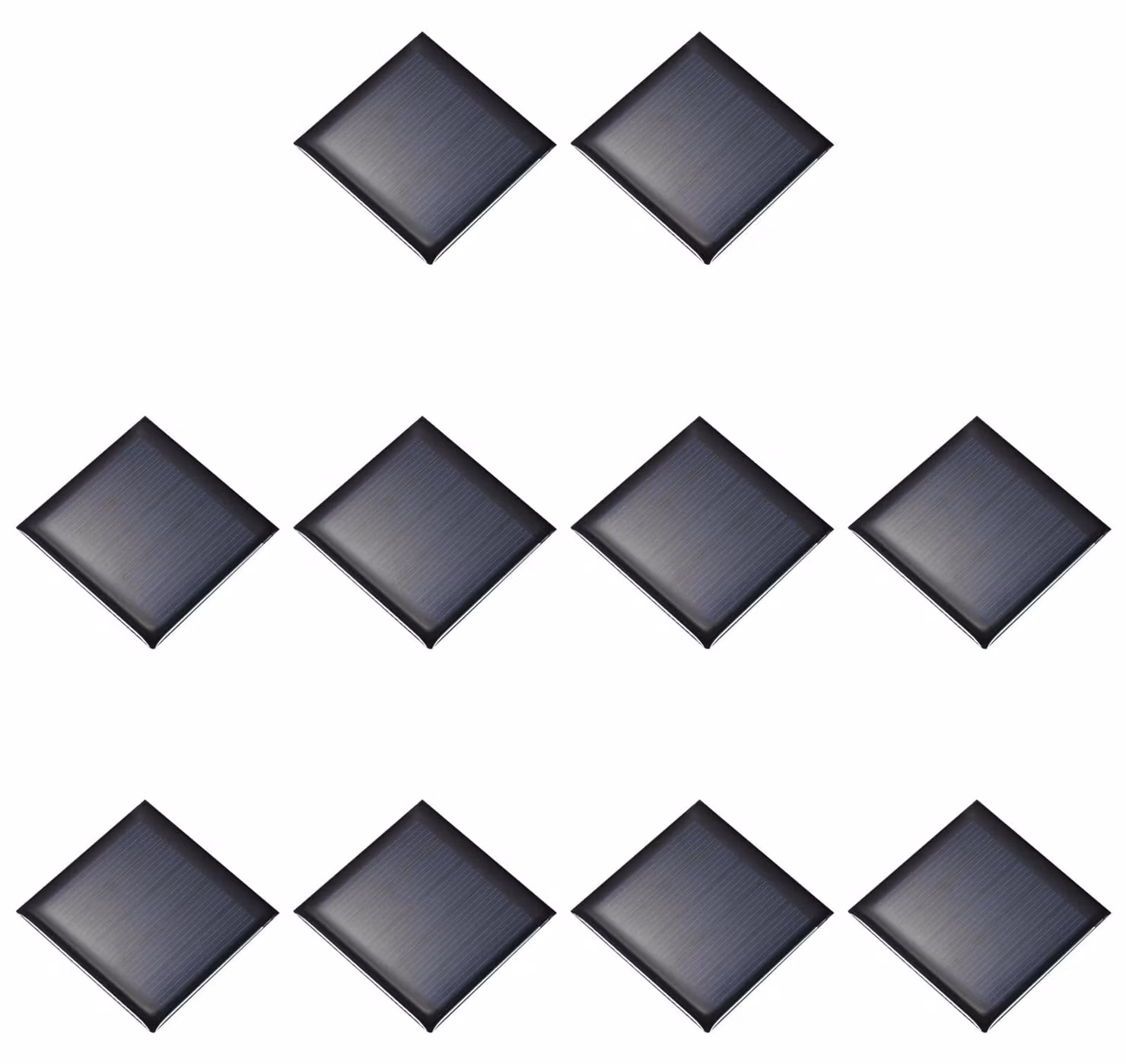 Set di 10 mini pannelli solari, 2,5 V, 0,25 W, 0,1 A, dimensioni 50x50 mm