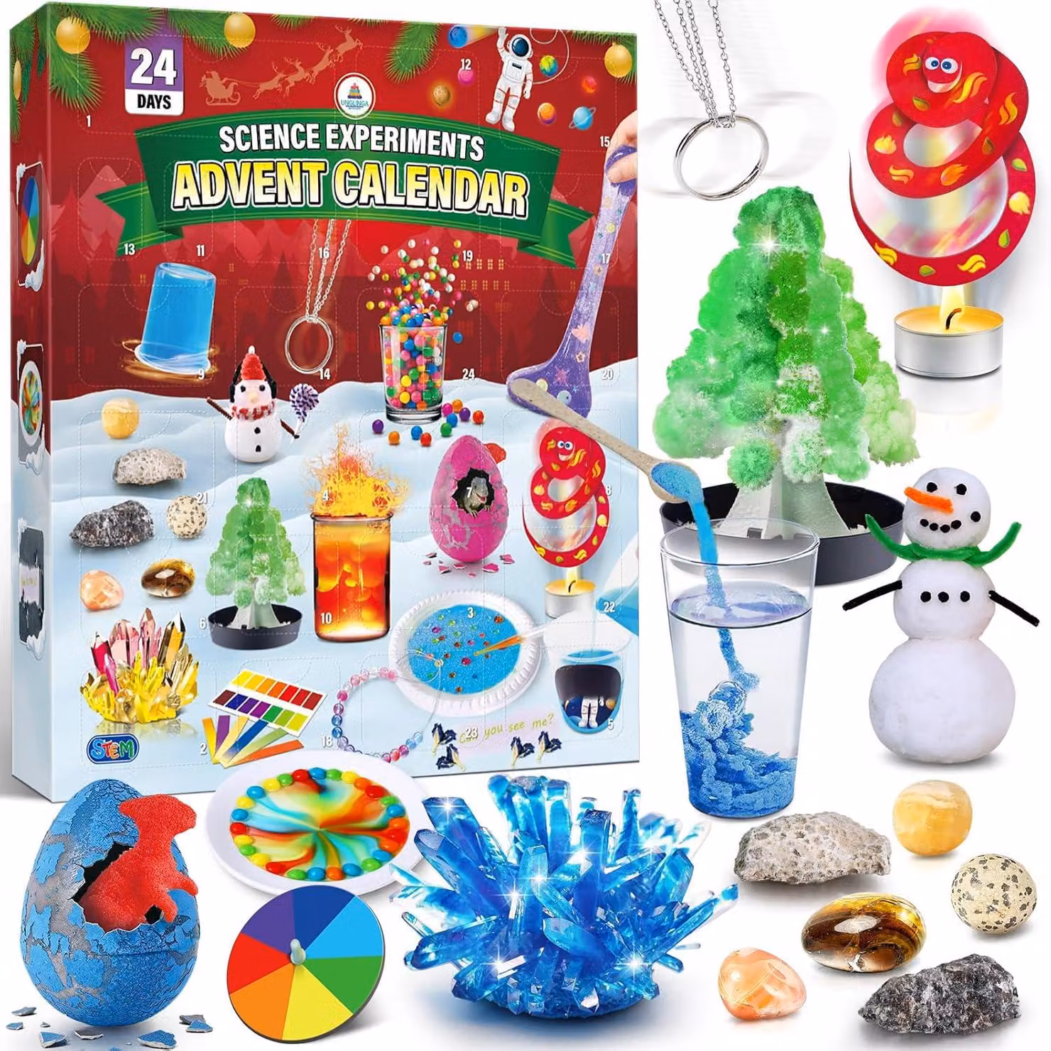Calendario dell'Avvento 2026 per bambini, kit di esperimenti