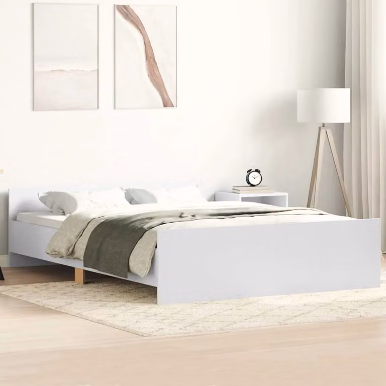 vidaXL Giroletto con Testiera e Pediera Bianco L: 120 cm, P: 200 cm