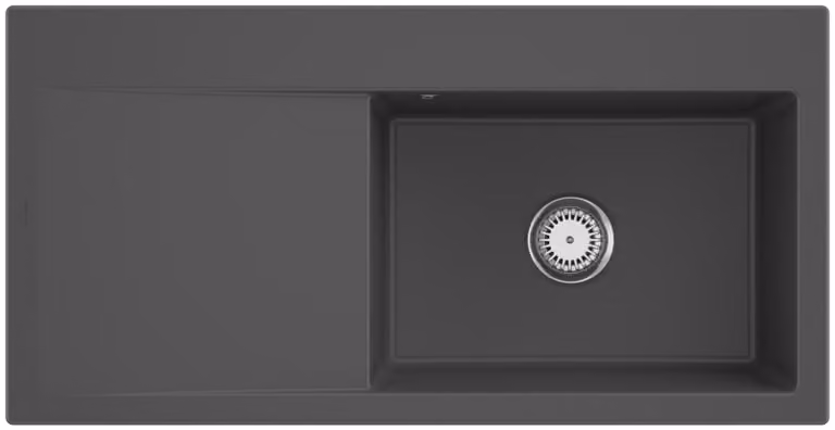 Lavello da cucina rettangolare Villeroy&Boch, lavello da cucina Subway Style 60 Graphite nero/grigio 100x51cm, larghezza base 60 cm