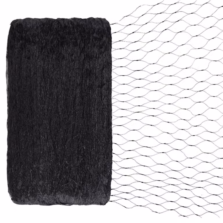 Rete di protezione per uccelli, trama fitta, 4x15 metri, colore nero, dimensione delle maglie: 1,5x1,5 cm