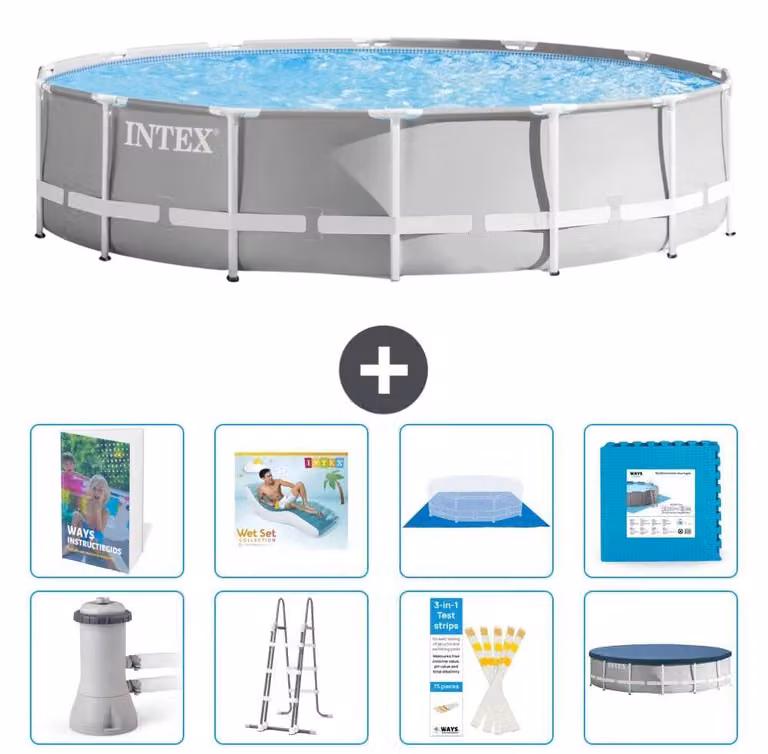 Struttura per piscina a forma di prisma - 427x107 cm - composta da 7 elementi - modello S651