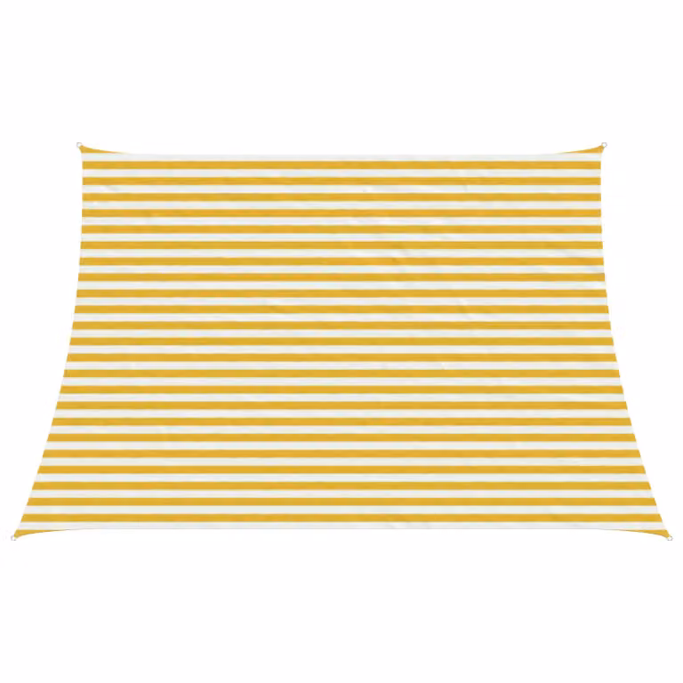 Telo Ombra Rettangolare vidaXL in HDPE Giallo e Bianco L: 4 m, P: 3 m