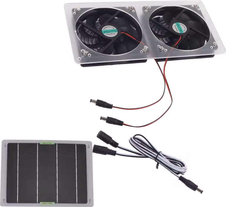 Kit pannello solare e ventola, 100 W, 12 V, impermeabile, portatile, set di doppi ventilatori per uso domestico, serre