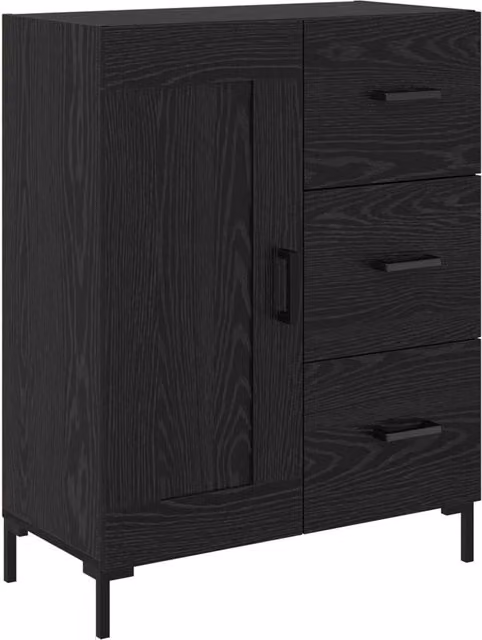 Credenza | Madia | Buffet da pranzo | Armadio da pranzo Rovere nero 69.5 x 34 x 90 cm Legno multistrato