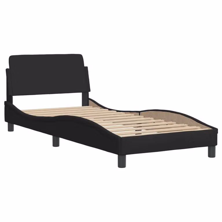 Giroletto con Testiera Dover Nero 80x200 cm Tessuto