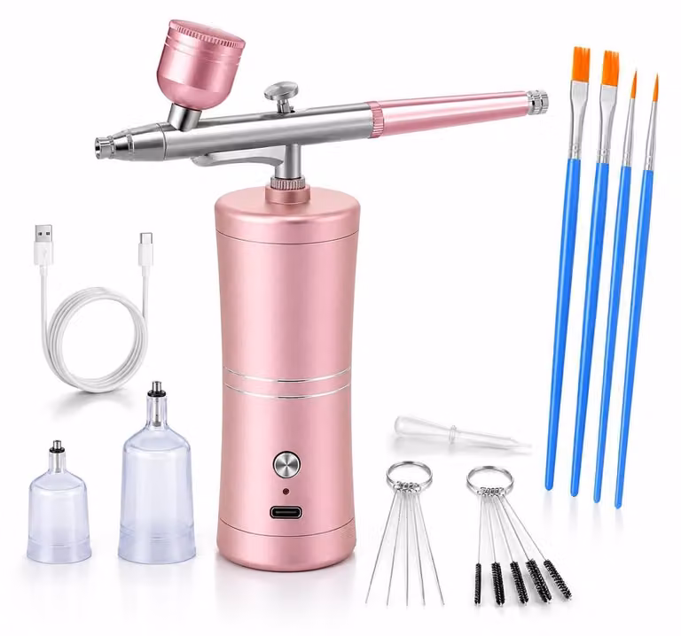Kit per aerografo, ricaricabile, portatile, senza fili, ugello da 0,4 mm