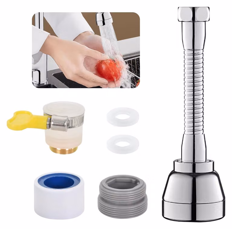 Rubinetto estensibile per cucina, girevole a 360°, con 3 modalità