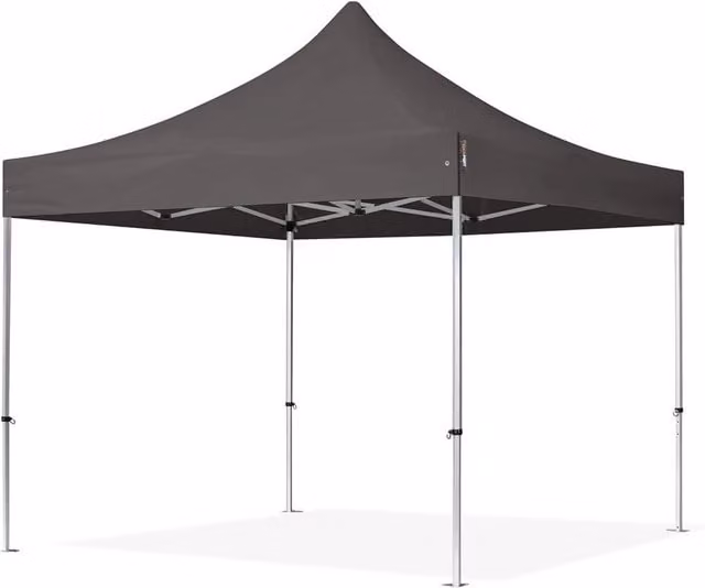 Gazebo pieghevole Trade Shop Traesio per giardino e terrazza, tenda grigia in metallo, L/P/H: 300 x 300 x 300 cm
