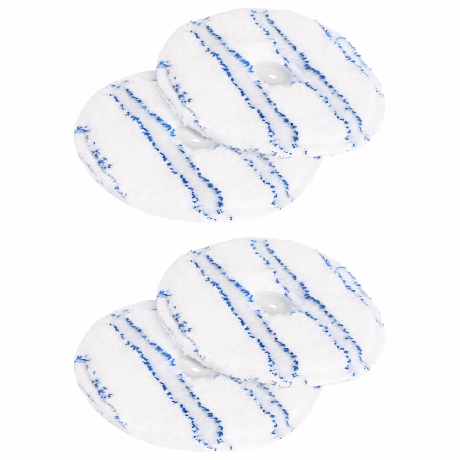 Set di 4 panni in microfibra vidaXL per lavasciuga pavimenti e lucidatrice, bianco e blu