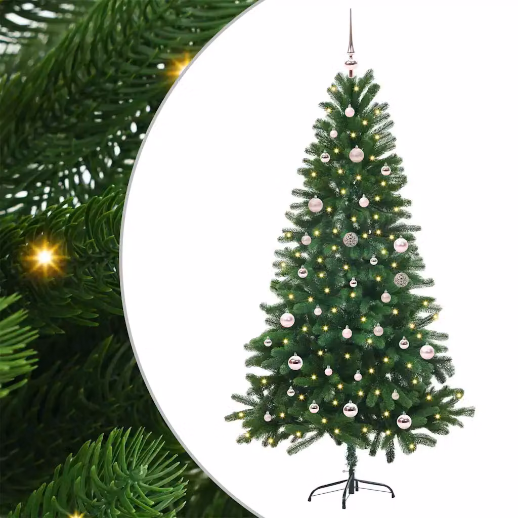 Albero di Natale con 150 LED a luce bianca calda vidaXL, Verde, Altezza: 150 cm