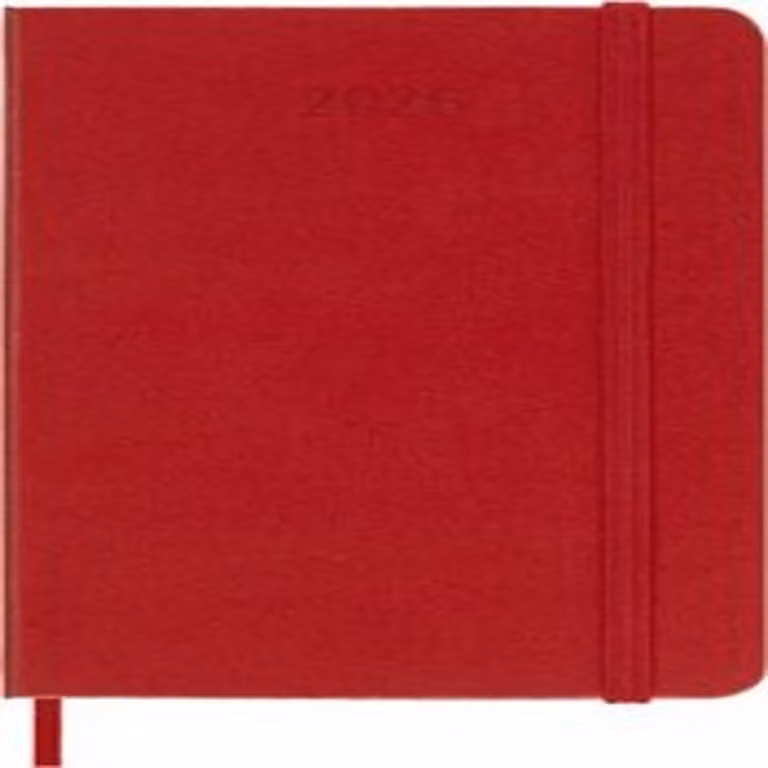 Moleskine Daily Planner, Agenda Giornaliera 2026 12 Mesi, Con Copertina Rigida e Chiusura Elastica, Formato Pocket 9x14, Colore Rosso