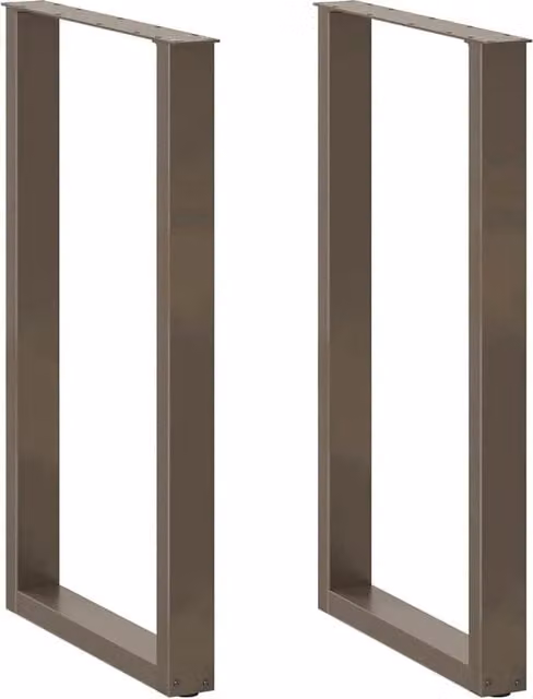Set di 2 gambe per tavolo da bar a forma di U 60 x 100 cm stabili e moderne in acciaio naturale 02_0057479