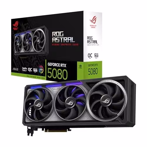 ASUS ROG ASTRAL RTX5080 OC, Scheda Grafica 16 GB GDDR7 NVIDIA GeForce, Nera