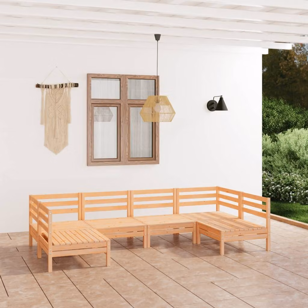 The Living Store Set da salotto da giardino in pino massiccio da 6 pezzi