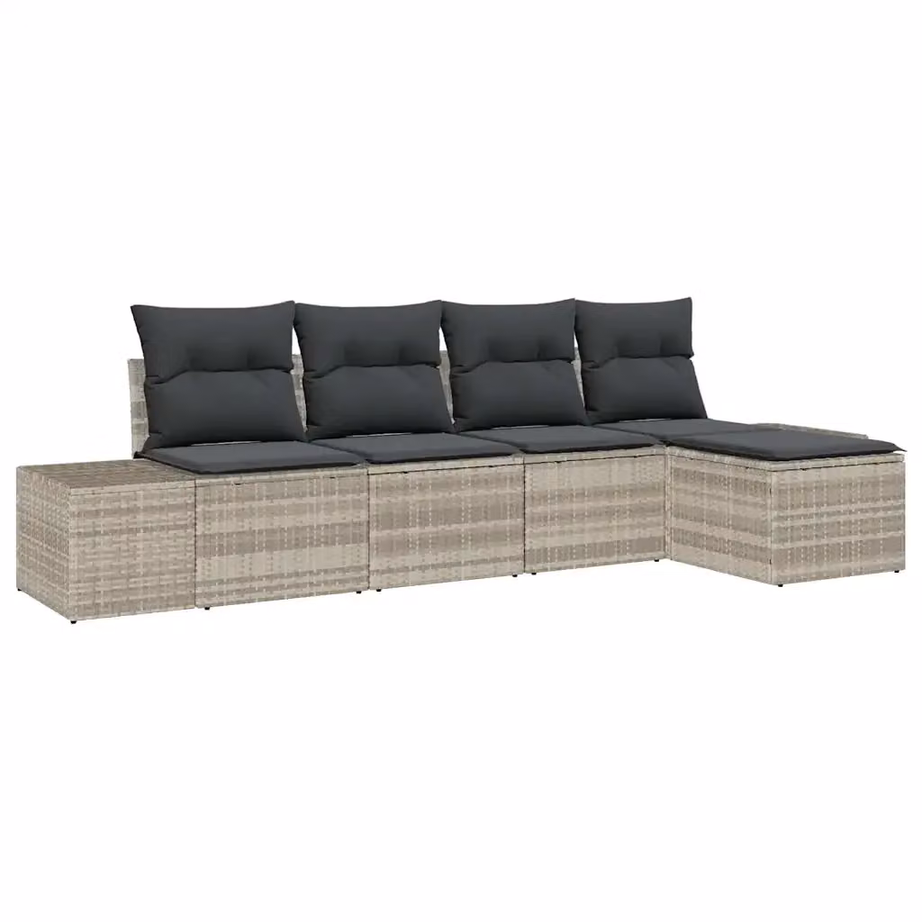 Set Divano da Giardino a L con Poltroncina vidaXL Grigio – 2