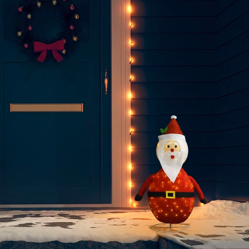 The Living Store Decorazione natalizia Babbo Natale LED in tessuto 60 cm