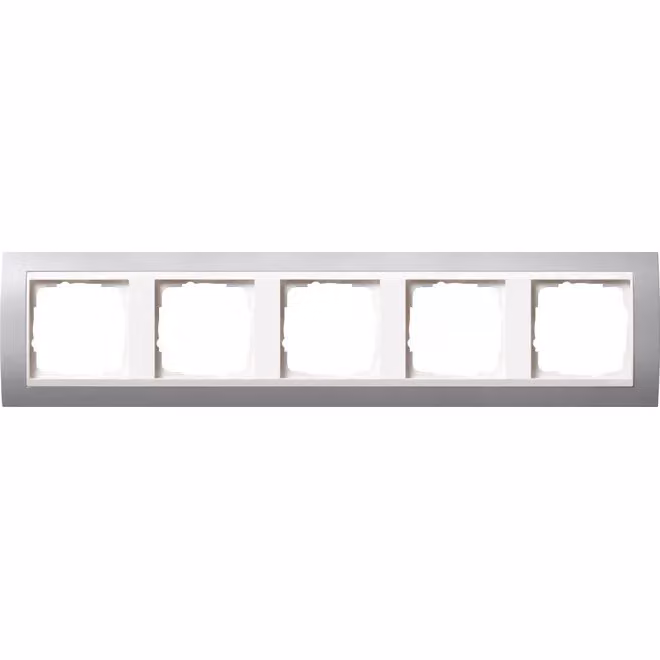 Gira 0215326 Cornice di copertura a 5 posti per bianco puro Gira Event, colore alluminio