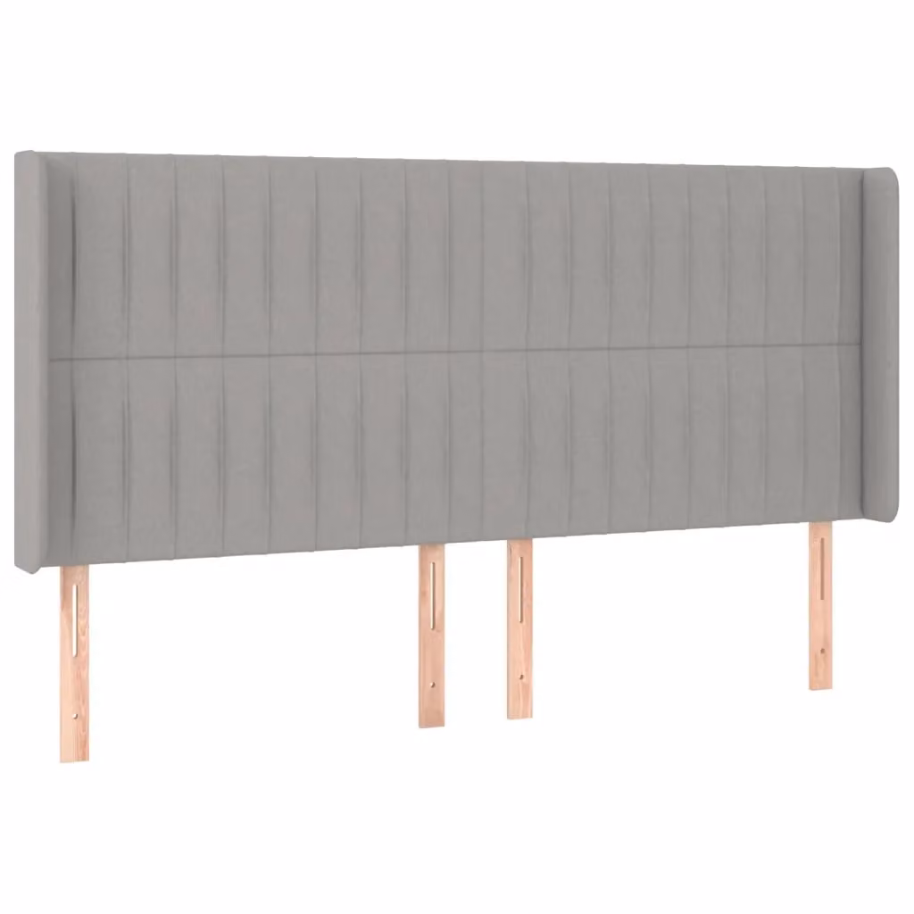 Testiera con Orecchie Design Mania in Tessuto Grigio Chiaro L: 203 cm, P: 16 cm, H: 118/128 cm – 2