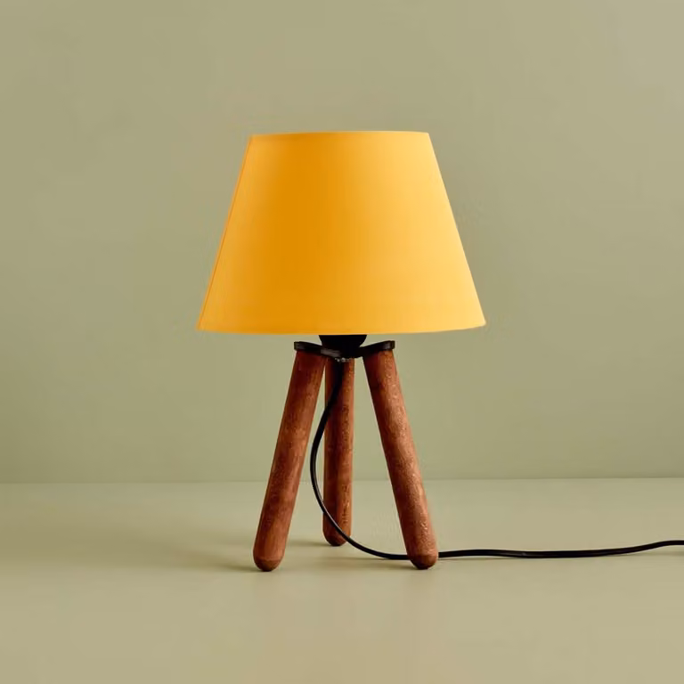 Opviq, AYD-3423, lampada da tavolo, 100% tessuto, giallo, 22 x 22 x 32 cm