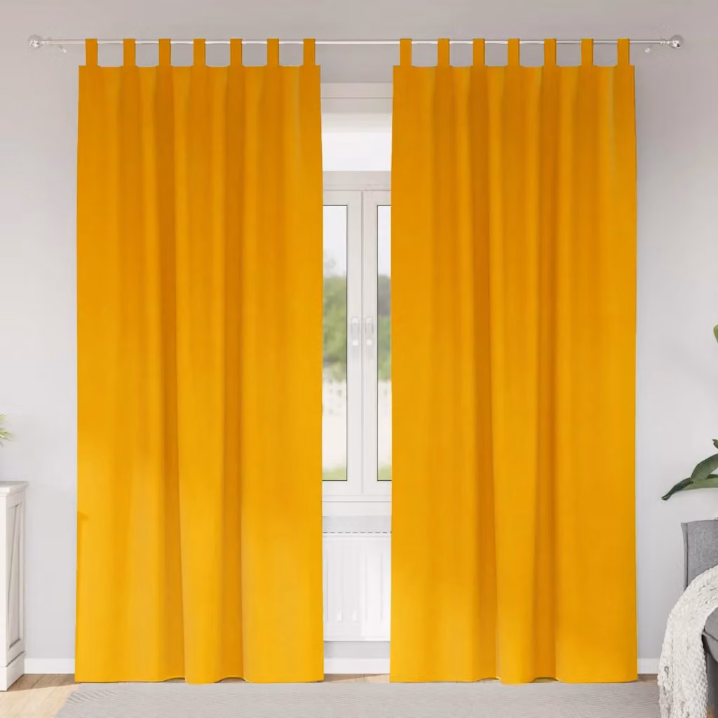 Set di 2 tende oscuranti vidaXL in velluto giallo, L: 140 cm, H: 260 cm