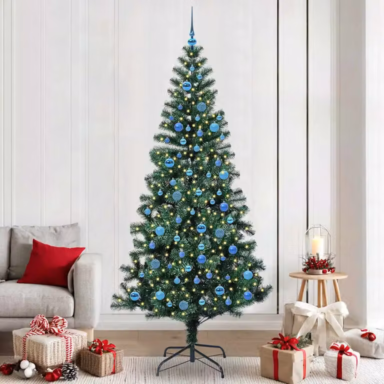 Albero di Natale artificiale vidaXL verde con luci LED bianco caldo, Altezza: 240 cm