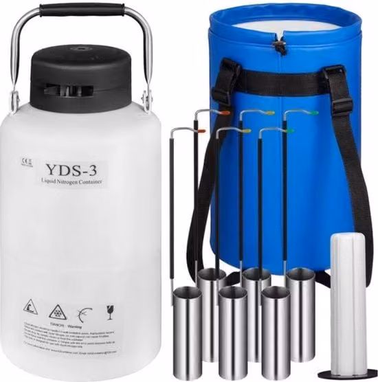 Tanica Cryogenica da 10 L - Contenitore di Azoto Liquefatto - Tanica Cryogenica Fissa in Alluminio