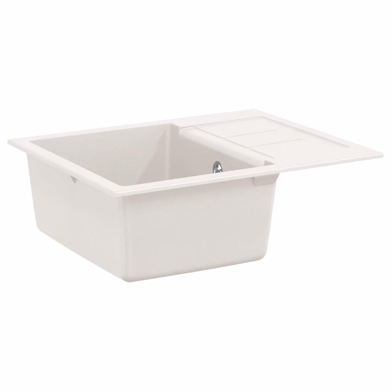 Lavello vidaXL Bianco in Quarzo e Resina L: 62 cm, P: 50 cm