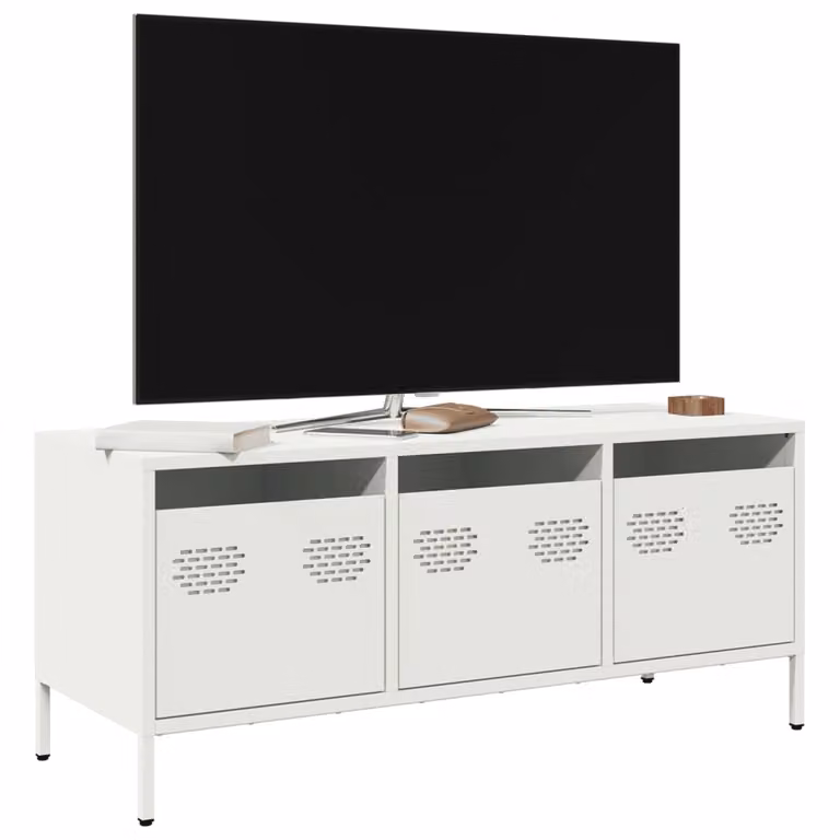 Mobile TV vidaXL Bianco in Metallo L: 101,5 cm, P: 39 cm, H: 43,5 cm