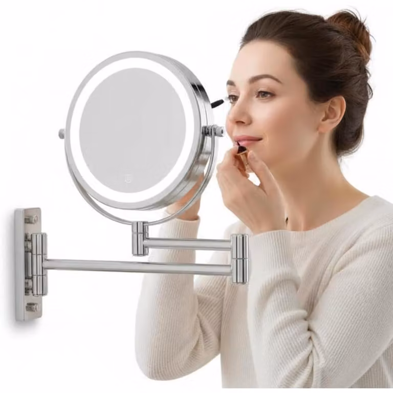 Specchio da parete con ingrandimento Specchio per il trucco illuminato a LED