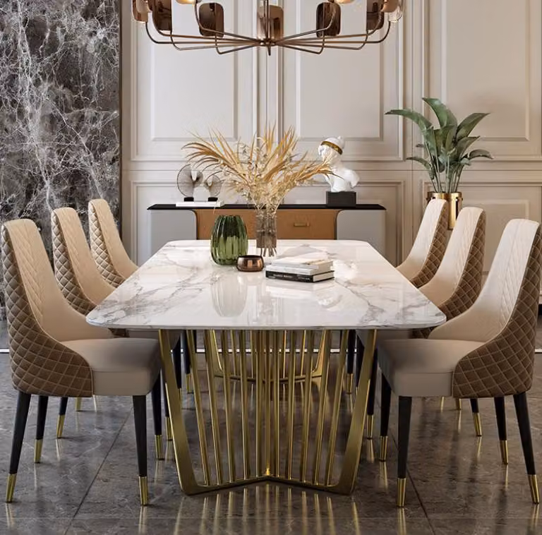 Luxus Tische Esszimmer Tisch Metall Esszimmertisch Moderner Möbel Gold Edelstahl
