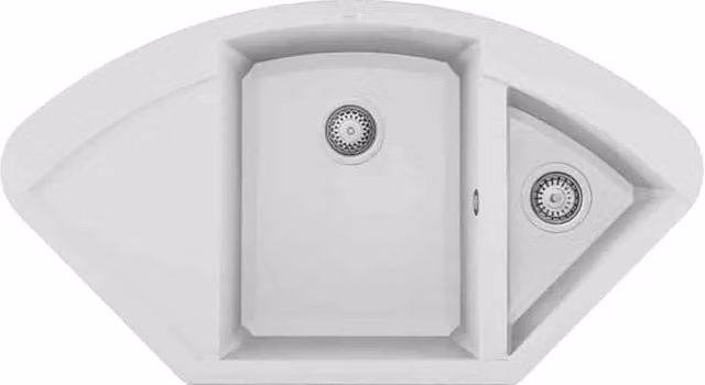 Lavello Elleci Incasso Easy CORNER Granitek Bianco LGYCOR68