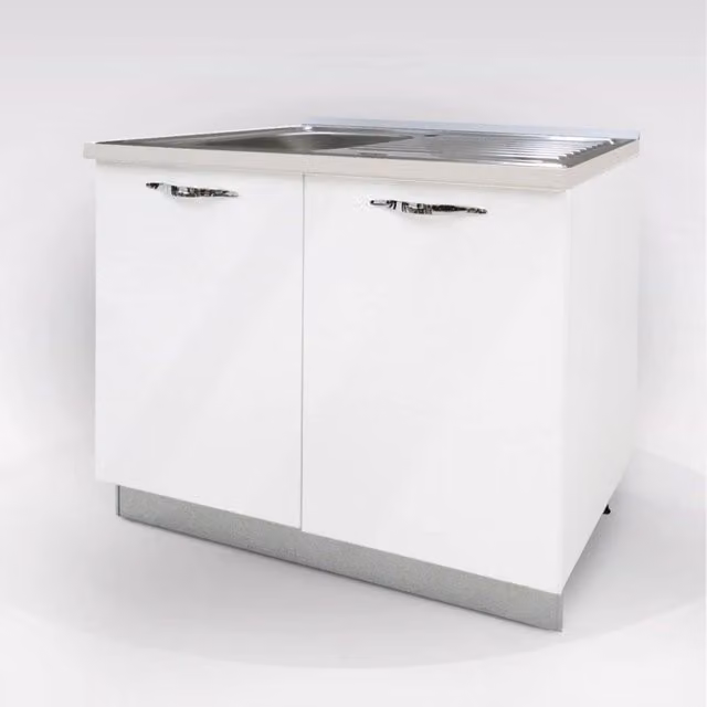My Brand Mobile Lavello Cucina 90 cm Vasca Sinistra Bianco Lucido