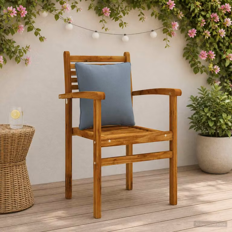 Set di 4 cuscini per schiena quadrati vidaXL in poliestere, colore blu