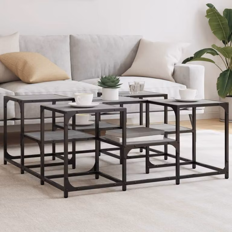 Maison Exclusive - Tavolino grigio Sonoma 91x91x40 cm Materiale ligneo