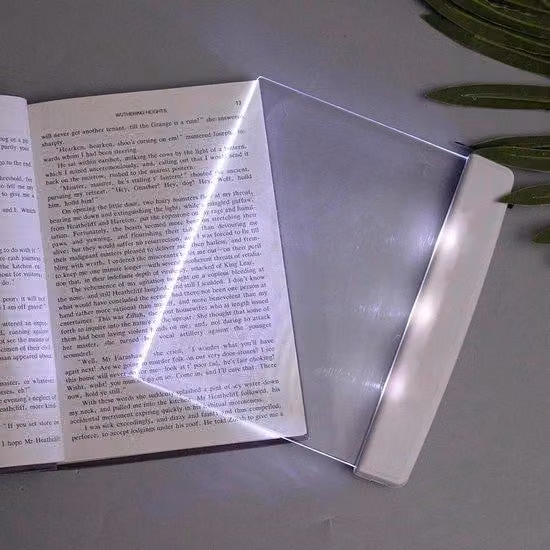 Luce notturna per il letto, lampada da lettura LED trasparente, luce da lettura dimmerabile, lampada da lettura wireless (bianca)