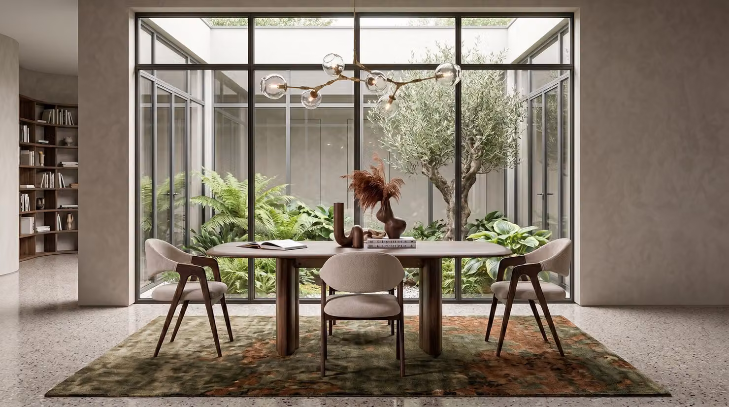 Tavolo da pranzo elegante con 4 sedie, set di mobili per la sala da pranzo, design di alta qualità