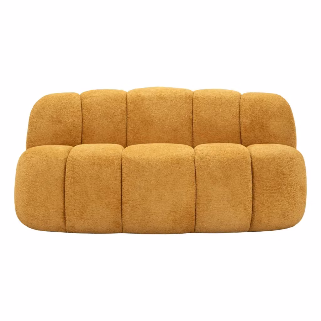 Divanetto Ball Vikasa Home in compensato e tessuto giallo, L 145 cm x P 80 cm x H 69 cm – 2