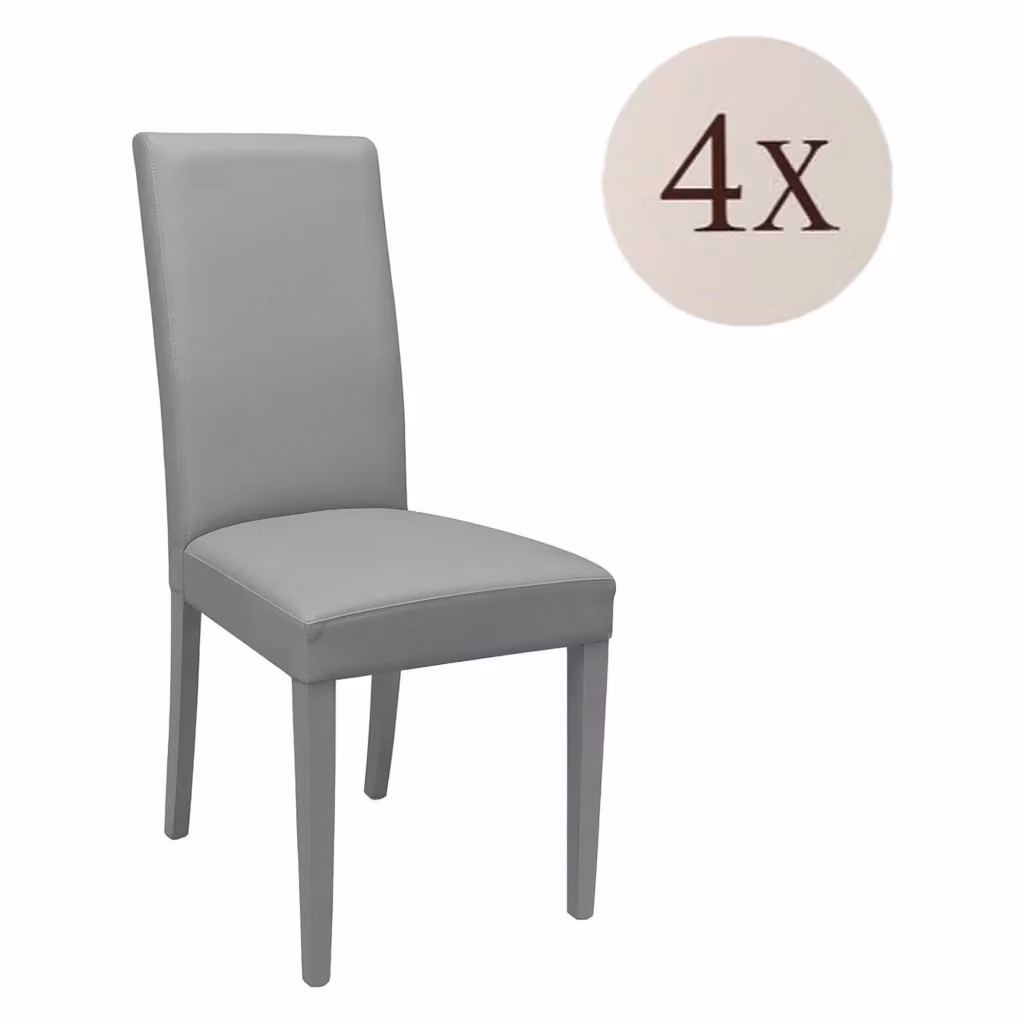 Set di 4 sedie DMORA in tessuto grigio e legno laccato per cucina e soggiorno – 2