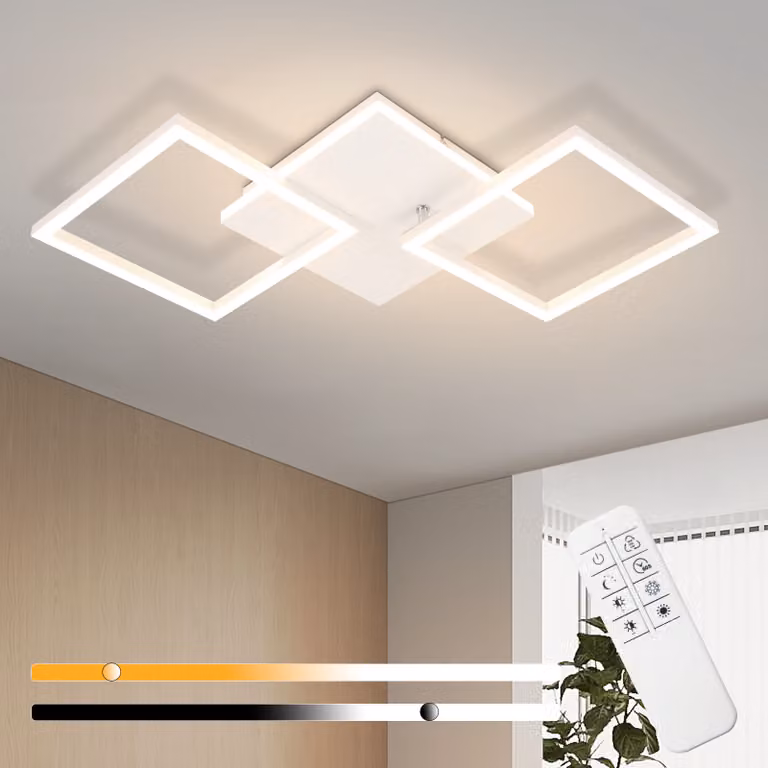 ZMH plafoniera Lampada da soffitto LED camera da letto 32W lampada da cucina lampada da soggiorno dimmerabile con telecomando lampada da corridoio design moderno lampada da camera da letto bianca lampade da soffitto quadrate per ufficio camera dei bambini