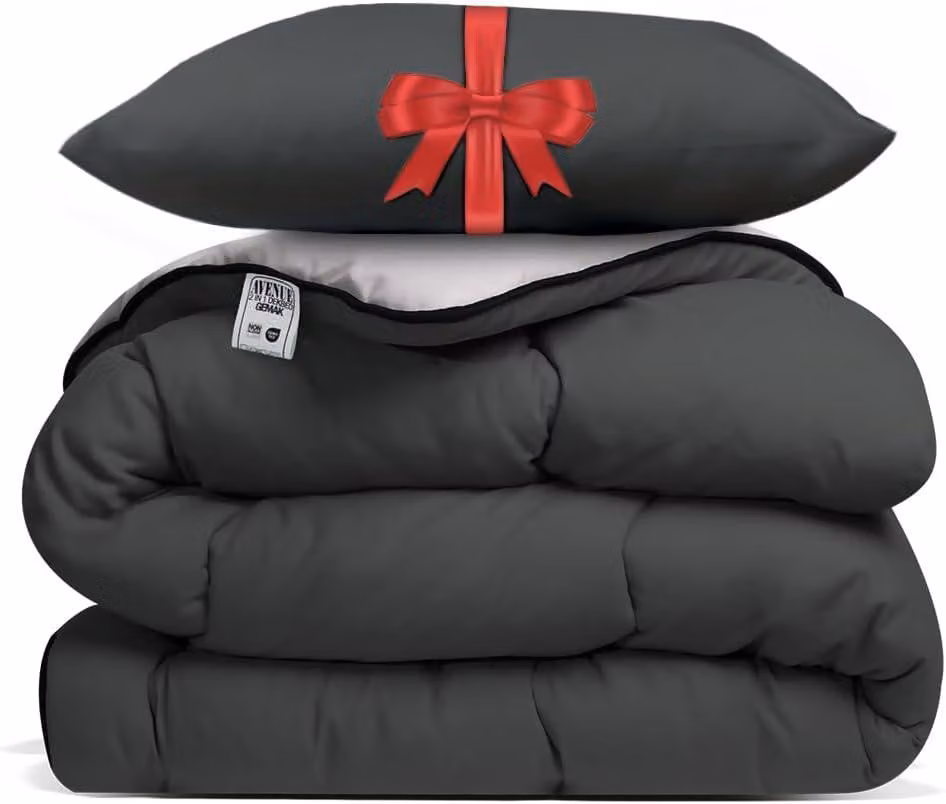 Copertura per letto senza federa, in microfibra, dimensioni 240x220 cm, cuscini 60x70 cm, lavabile a 60°C
