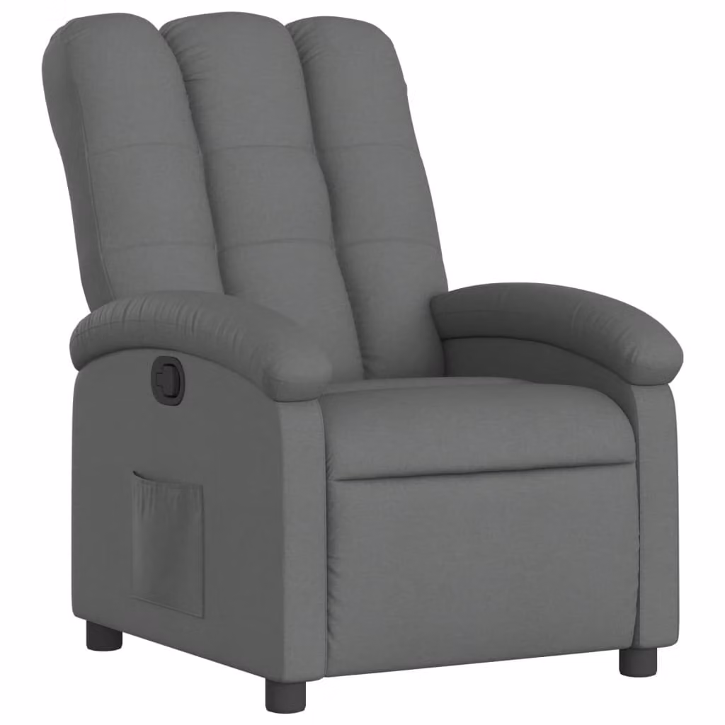 Poltrona reclinabile in tessuto grigio scuro