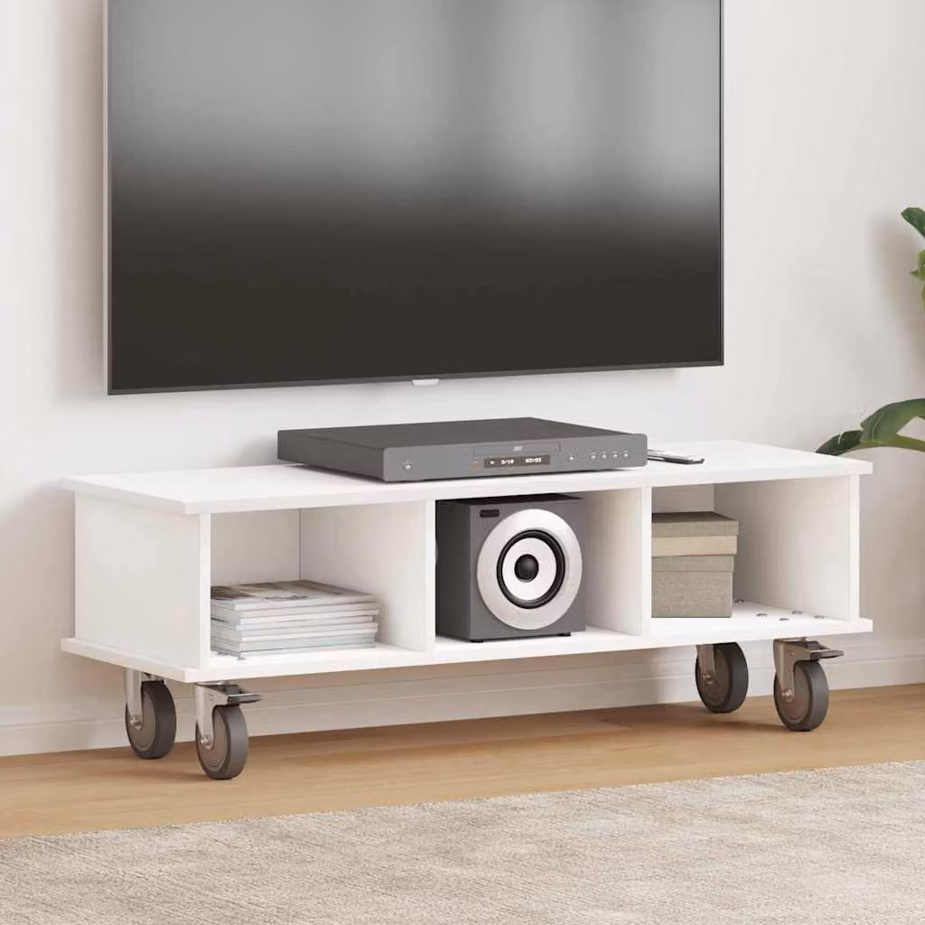 vidaXL Supporto TV moderno in legno ingegnerizzato bianco L 100 x P 35 x H 35 cm
