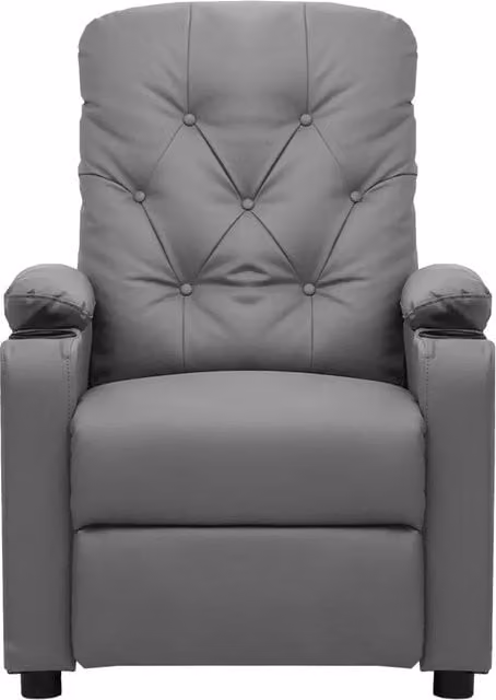 Poltrona Relax Recliner vidaXL in Similpelle Grigia con Braccioli