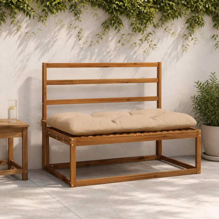 Set di 2 cuscini per panchina vidaXL VIANEN in poliestere color sabbia e grigio con imbottitura in schiuma e coperture lavabili