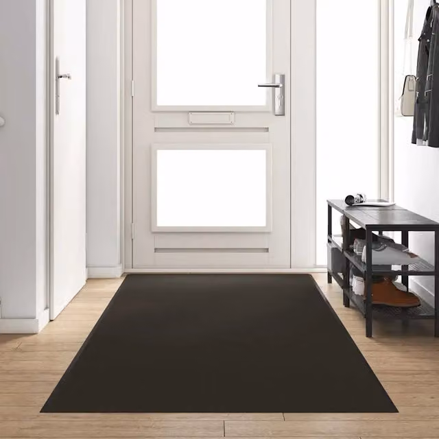 Tappetino rettangolare moderno vidaXL nero in poliammide e PVC L: 120 cm, P: 350 cm – 1