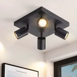 ZMH LED plafoniera nera: lampada da soffitto GU10 4 fiamme 330° orientabile plafoniera industriale moderna per soggiorno camera da letto cucina corridoio