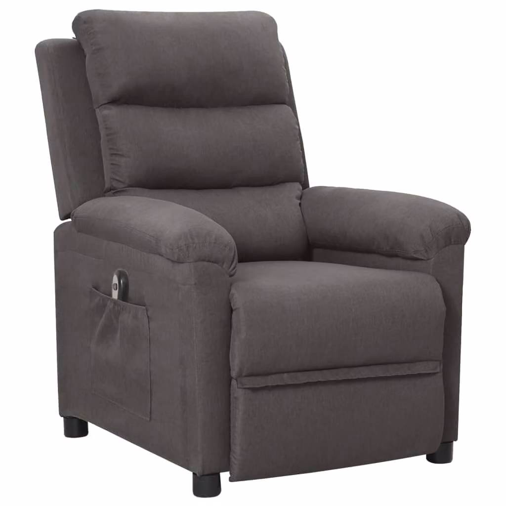 vidaXL Poltrona relax elettrica in tessuto grigio scuro