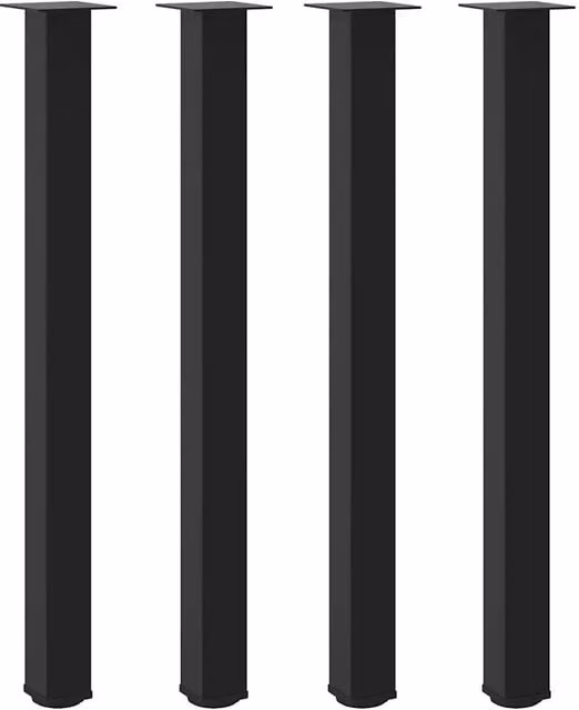 Set di 4 gambe per tavolo da bar DESIGN IN in acciaio nero lacca, Altezza: 112 cm – 1